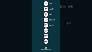 Can you pronounce ORDINAL numbers in English [upl. by Hosea482]