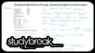 Statisch Kostenvergleichsrechnung Gewinnvergleichsrechnung 2  Investition und Finanzierung [upl. by Aicylla]