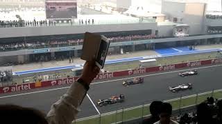 F1 Buddh International Circuit startup from the Main Grand Stand [upl. by Anette]