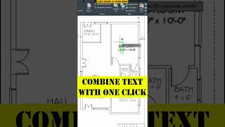 Combine Text in One Click shorts autocad [upl. by Asaret379]