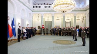 Prezydent wręczył akty mianowania na stanowiska dowódcze oraz awans generalski [upl. by Aedni211]