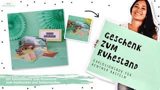 Geschenk zum Ruhestand basteln  DIY Geschenkbox zur Rente  minipresents [upl. by Jocko36]