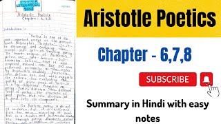 Aristotle Poetics  Aristotle Poetics Chapter 6 7 8  Aristotle Poetics Summary [upl. by Mackoff]