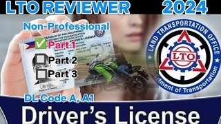 Part 1 of 3 LTO exam reviewer I TAGALOG NonProfessional Drivers License 2024 [upl. by Jorey824]