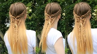 Half Down Butterfly Hairstyle  Pinterest inspired Tutorial  Braidsandstyles12 [upl. by Call]