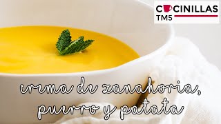 Crema de Zanahoria Puerro y Patata  Recetas Thermomix [upl. by Ahsurej]