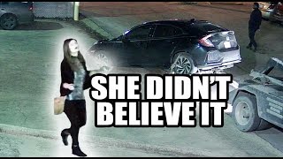 Girl Ignores Signs Honda Gets Towed [upl. by Convery]