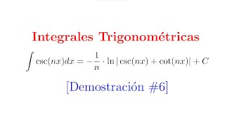 Integral Trigonométrica 06  Integral de cscnx [upl. by Biles284]