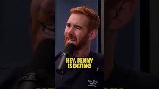 Andrew Santino need to know abt selena gomez amp benny 😂😂 podcast shorts [upl. by Nosemaj]