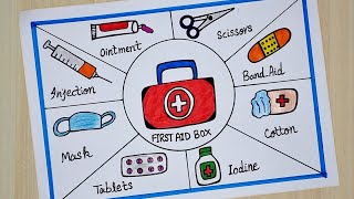 World First Aid Day Drawing How to Draw First Aid Box Doctor Kit Drawing First Aid Kit Drawing [upl. by Droffilc]