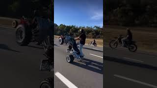 Banshees Battle Take Over Highway wheelies 2stroke banshee [upl. by Raddie]