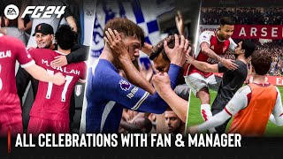 EA SPORTS FC 24  All Celebrations With Fans amp Manager [upl. by Bondy]