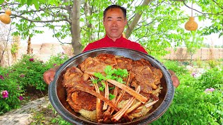 WORLD BEST RICE RECIPE With Tomahawk Steak Super Deluxe Shared with Families  Uncle Rural Gourmet [upl. by Uhile727]