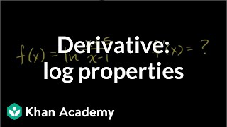 Differentiating logarithmic functions using log properties  AP Calculus AB  Khan Academy [upl. by Sivam]