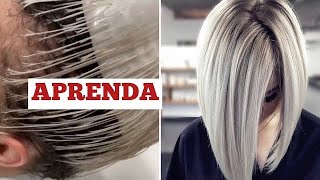 COMO FAZER LUZES NO CABELO EM CASA SOZINHA [upl. by Ignacia]