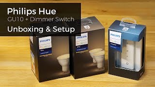 Philips Hue GU10 Spot  Dimmer Switch  Unboxing amp Setup deutsch  german [upl. by Ainehta506]