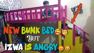 Kids New Bunk Bed  New Double Bed For Kids  But Izwa Is Angry With Her Baba For New Bed Setting [upl. by Crabb]