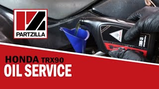 How to Change the Oil on a Honda TRX90  Honda TRX90 Oil Change  Partzillacom [upl. by Karl]