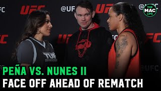 Julianna Peña vs Amanda Nunes II  First Face Off ahead of TUF and rematch [upl. by Lorrin]