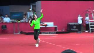 Jelena Jankovic training session  Porsche Tennis Grand Prix 2011 [upl. by Nediarb]