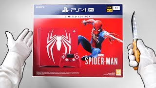 PS4 Pro quotSPIDERMANquot Limited Edition Console Unboxing Marvels SpiderMan Amazing Red Playstation 4 [upl. by Siloam]