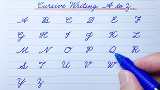 Cursive writing A to Z  Capital Letters ABCD  Cursive writing ABCD  English Cursive handwriting [upl. by Brittney]