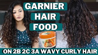 Garnier Hair Food on 2b 2c 3a Wavy Curly Hair [upl. by Serdna807]