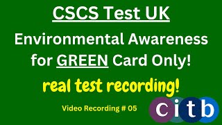 CSCS Card UK  CSCS Test 2023  CSCS Test for Green Card  cscscard  05 environment awareness [upl. by Breger989]