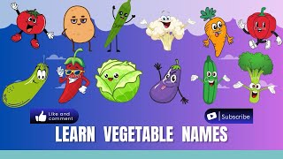 Learn vegetable names  Healthy vegetables  Vegetable names in english  Little cartoon vegetables [upl. by Nekcerb751]