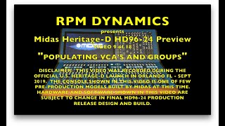 HD96 PREVIEW 09  POPULATING VCAS AND GROUPS [upl. by Rochus]