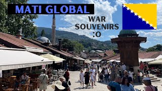 WAR BULLET SOUVENIRS IN SARAJEVO BOSNIA TURKISH DELIGHT 4K BALKANS 18 [upl. by Catlee]