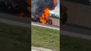 Fatal crash Bombardier Challenger 600 engulfed in flames on I75 near Naples Florida [upl. by Riordan]