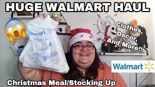 HUGE Walmart Haul 4  Last Minute Christmas Food Plus Size Clothes Décor And More [upl. by Tertius921]