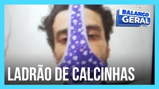 Homem preso por roubo de calcinhas em Goiás [upl. by Enelehs]