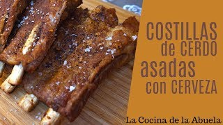 Costillas de cerdo asadas con cerveza [upl. by Rillings761]