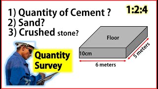 how to calculate quantity of cement sand and crushed stone in floor slab [upl. by Sarette]