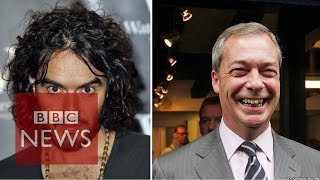 Russell Brand amp Nigel Farage clash over immigration on Question Time 11122014 [upl. by Trebla504]