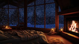 🔴 Relaxing Blizzard with Fireplace Crackling  fall Asleep  Winter wonderland overcome all chaos [upl. by Nirual186]