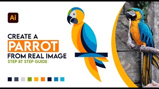 Parrot Vector Tutorial Convert Real Image to Vector in adobe illustrator [upl. by Dira]