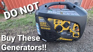 DO NOT Buy these Firman W2100i Inverter Generators generator firman camping [upl. by Kappel]