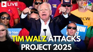 Tim Walz Attacks Project 2025 and Targets Trump Campaign Agenda in Milwaukee Rally  Harris  N18G [upl. by Rossy253]