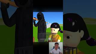 Scary Teacher 3D vs Squid Game Trying Catch Rodent Mouse in Wooden Pipe to Cageshorts [upl. by Retnyw]