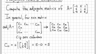 Adjugate Matrix Computation 3x3  Linear Algebra Example Problems [upl. by Acinelav]