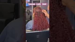 99J Burgundy Hair Review🍒Versatile Sew In Weave  Red Curly Hair Tutorial Ftulahair sewing [upl. by Analat]