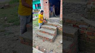 Easy process to making brick stairs brickwork stairs [upl. by Koslo317]