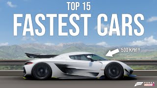 Forza Horizon 5  TOP 15 FASTEST CARS With NEW Tunes [upl. by Assennev664]