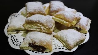 Pasteles de Hojaldre con Crema Pastelera y Crema de Chocolate [upl. by Anaz]