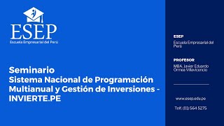 Seminario en Sistema Nacional de Programación Multianual y Gestión de Inversiones  SEM5INVIERTE2504 [upl. by Noivart]