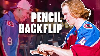 NHL Players Try the Pencil Backflip Challenge [upl. by Trilbee368]