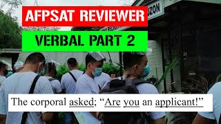 Part 2 Verbal AFPSAT Reviewer 2021  TAGALOG [upl. by Mini734]